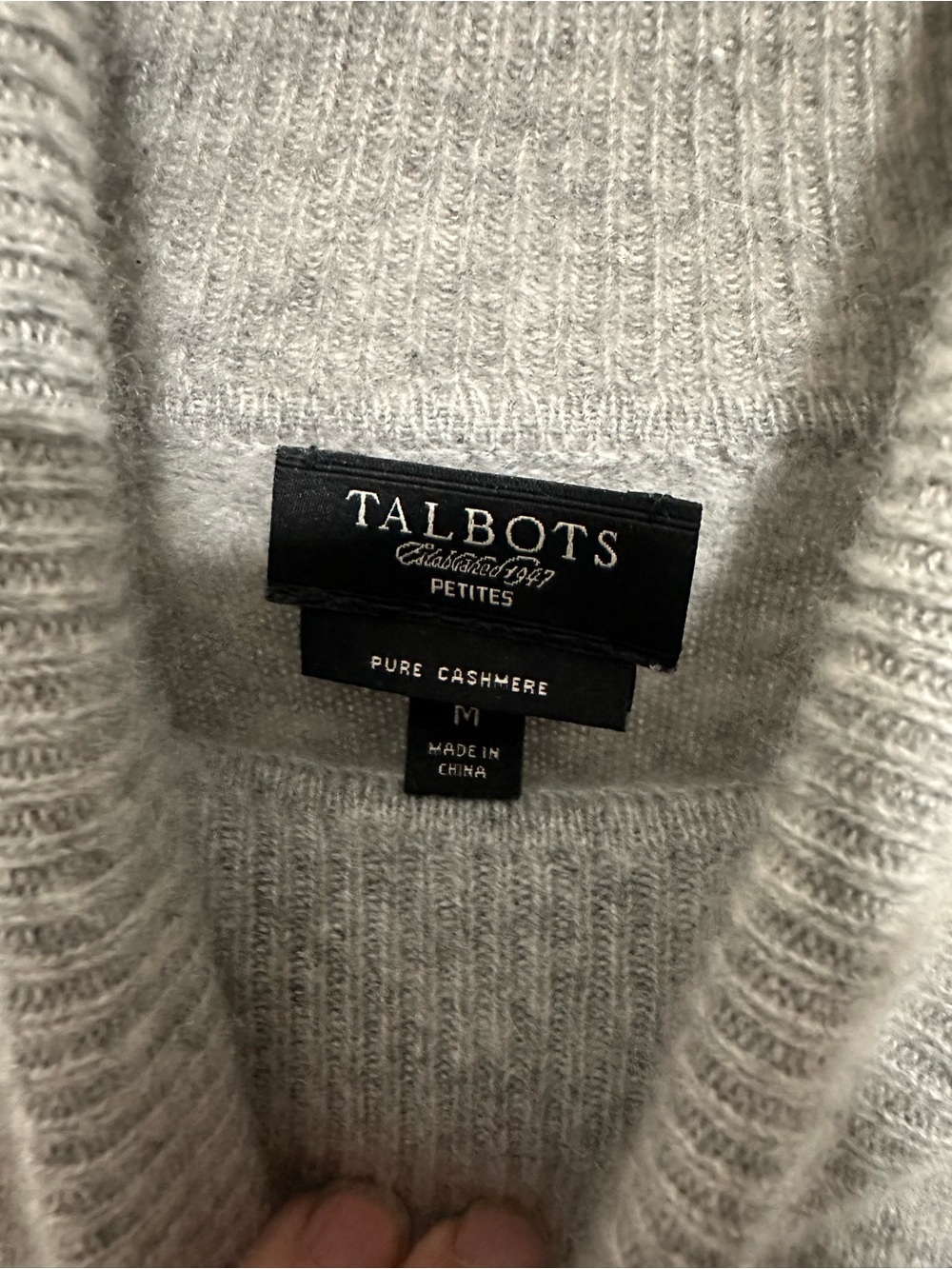 Talbots Gray Cashmere Turtleneck Sweater - Women's Soft Knit - Picture 4 of 4